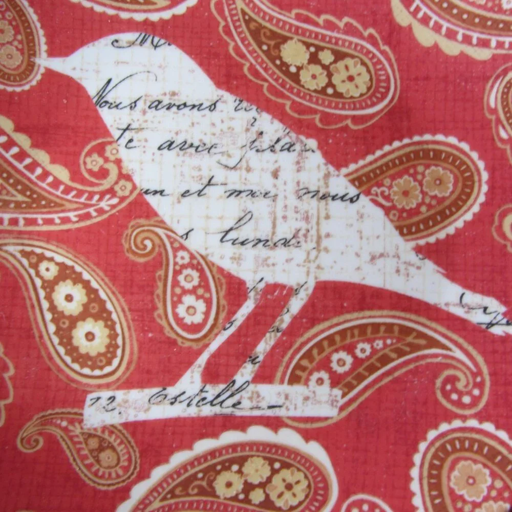 3 for $24 - pier 1 paisley bird red appetizer plate (W6361)